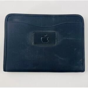 GEMLINE 2463 Black Zipper Planner Organizer Approx 10”x7” With Apple Logo - Rare